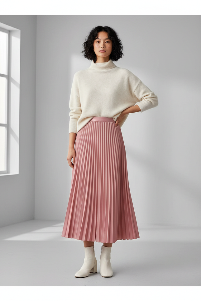 Jupe Longue Plissée Pastel