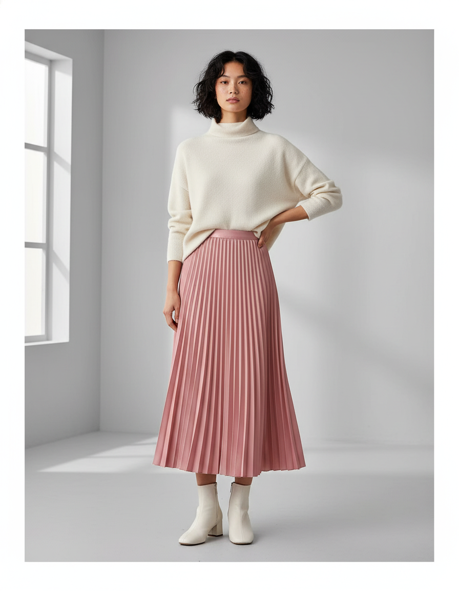 Jupe Longue Plissée Pastel