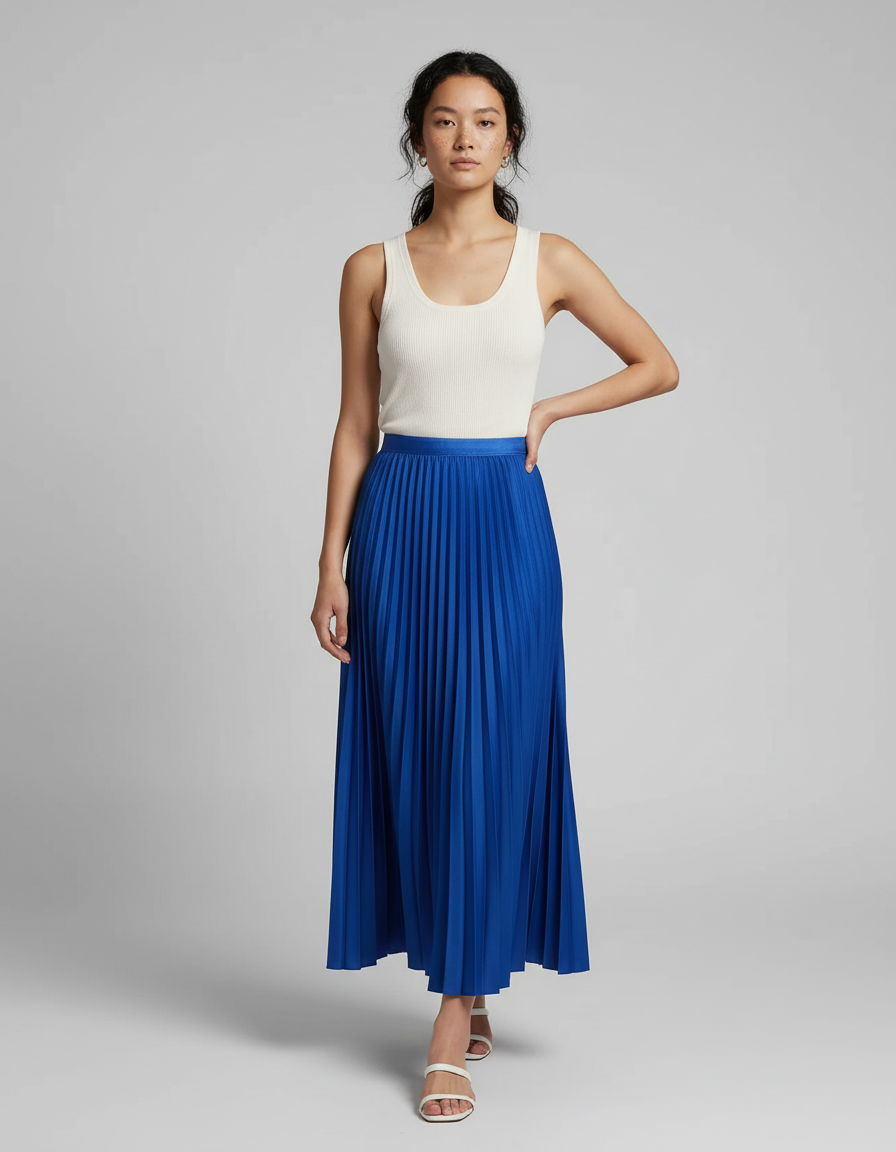 Jupe Longue Plissée Colorée