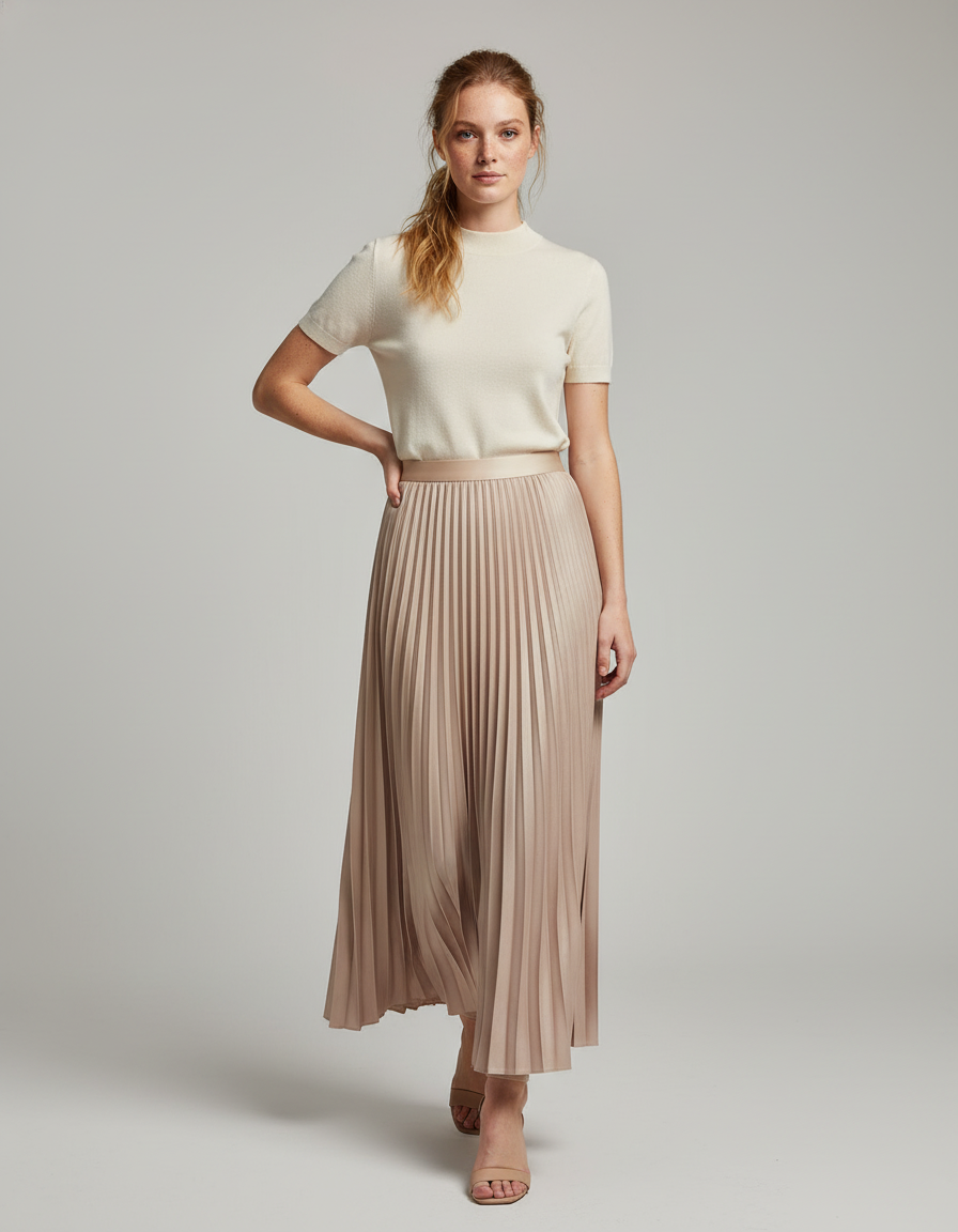 Jupe Longue Plissée Nude
