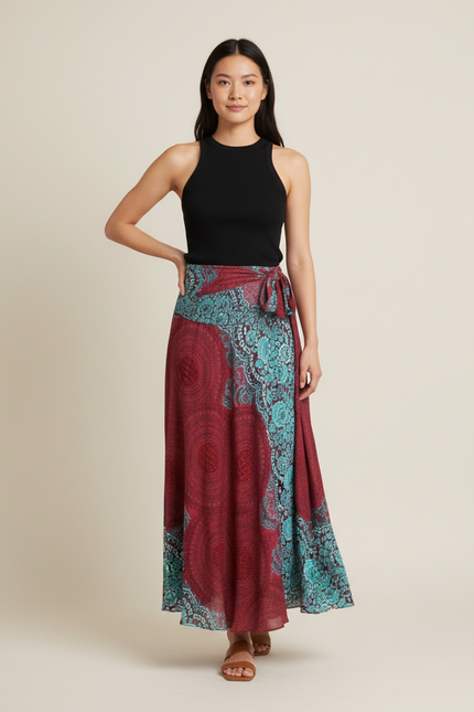 Jupe Longue Portefeuille Bohème