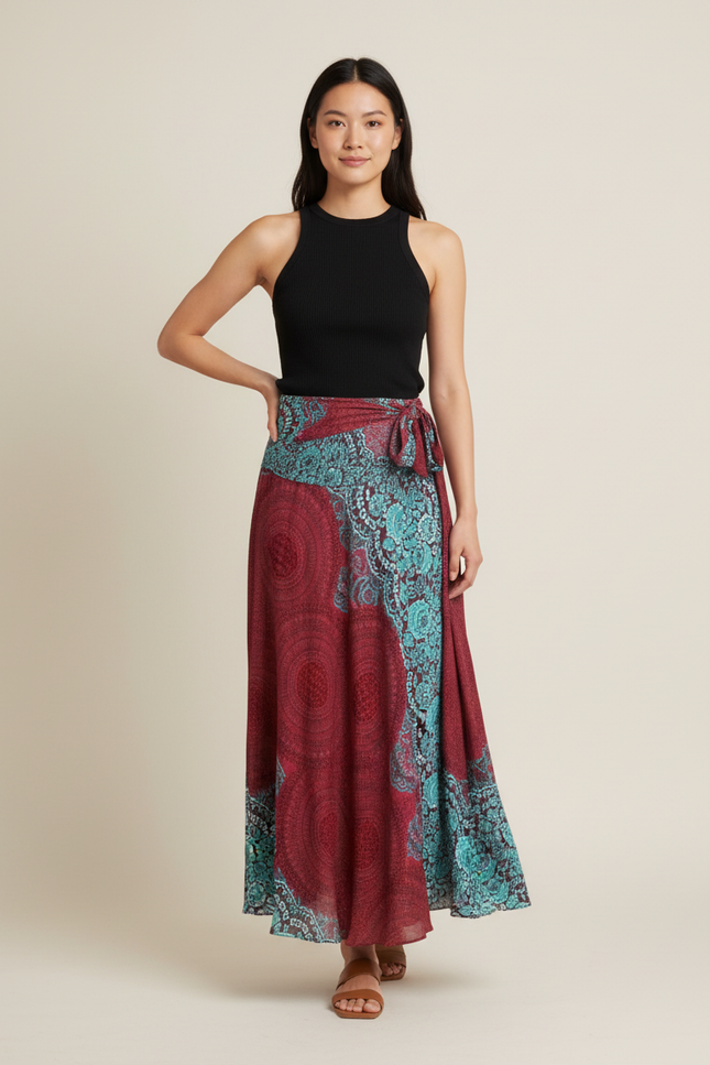 Jupe Longue Portefeuille Bohème