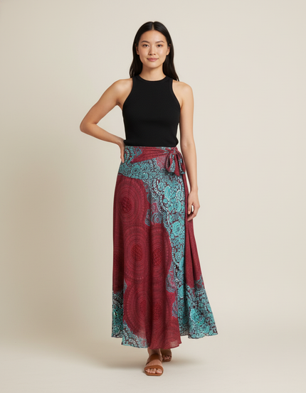 Jupe Longue Portefeuille Bohème