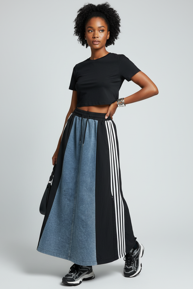 Jupe En Jean Longue Patchwork