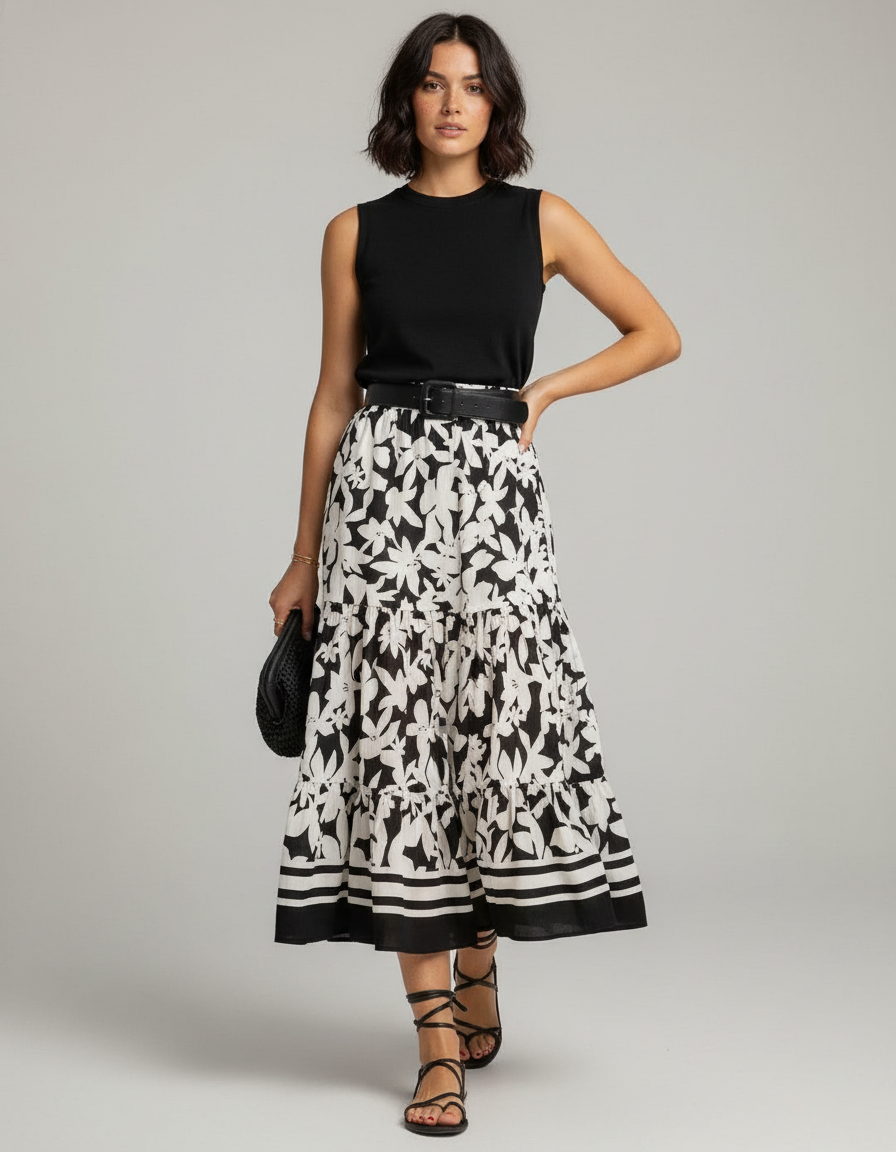 Jupe Longue Imprimé Floral Bohème