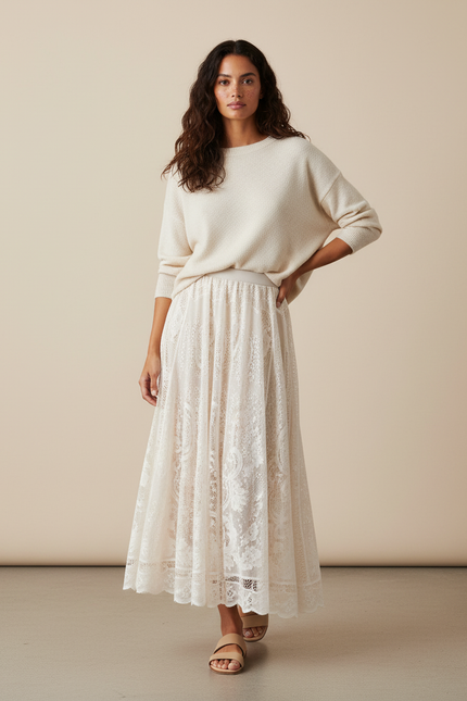 Jupe En Dentelle Longue