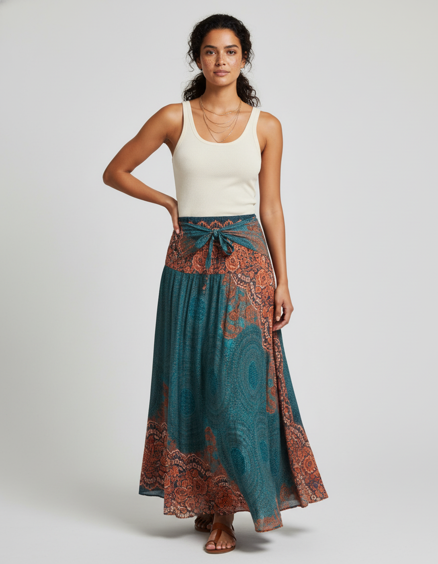 Jupe Longue Femme Imprimée