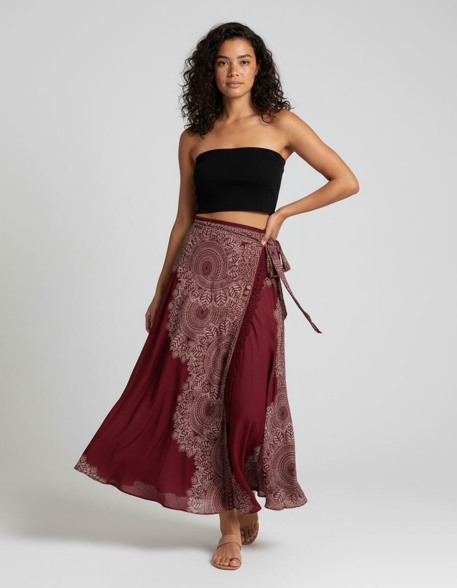 Jupe Longue Rouge Femme