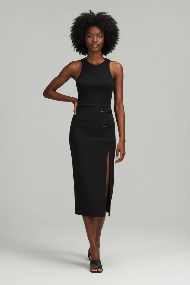 Jupe Longue Noire Fendue Moulante