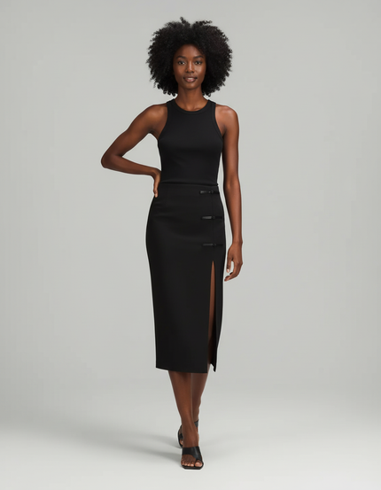 Jupe Longue Noire Fendue Moulante