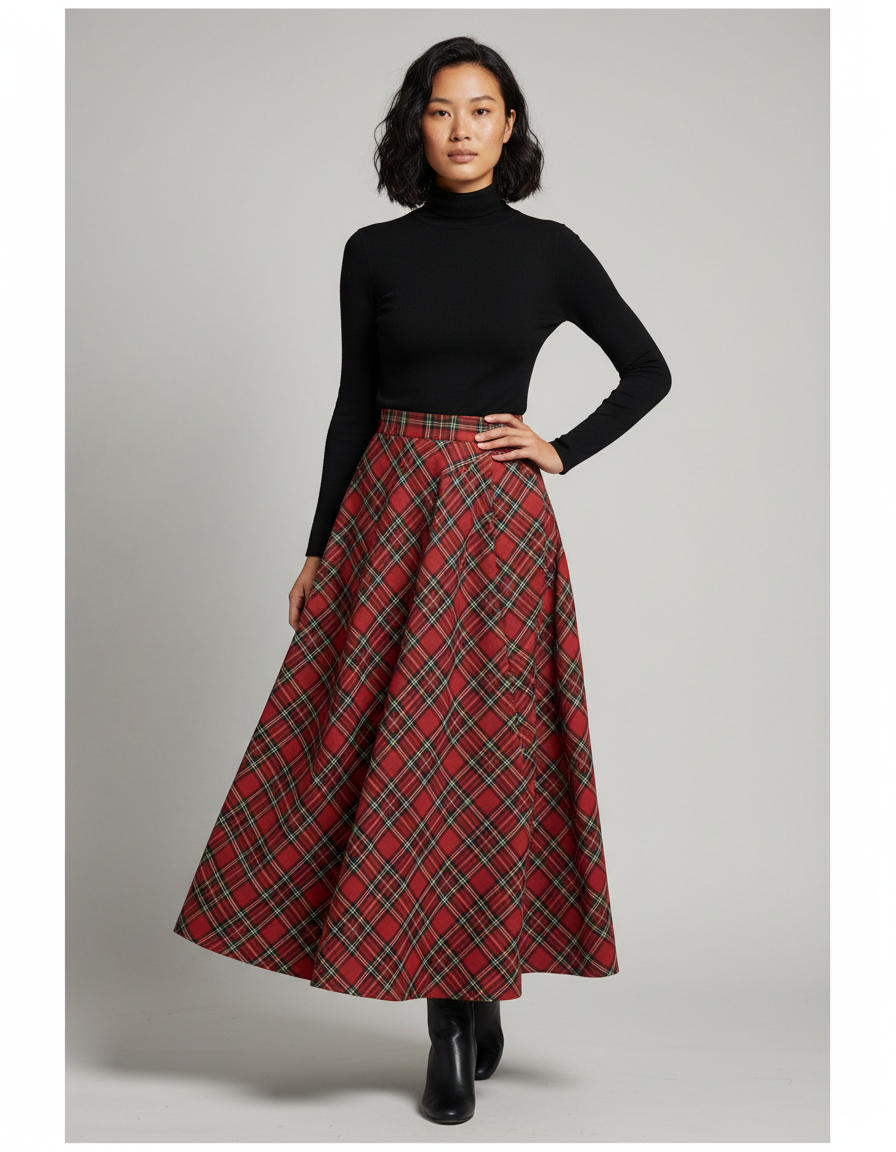 Jupe Longue Kilt Femme