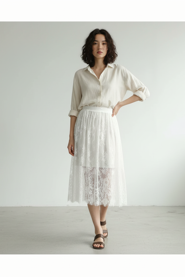 Jupe Longue Blanche Lin