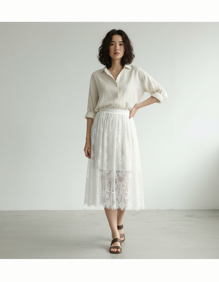 Jupe Longue Blanche Lin