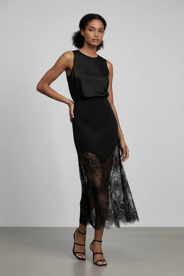 Jupe Noire Longue Fendue