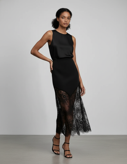 Jupe Noire Longue Fendue