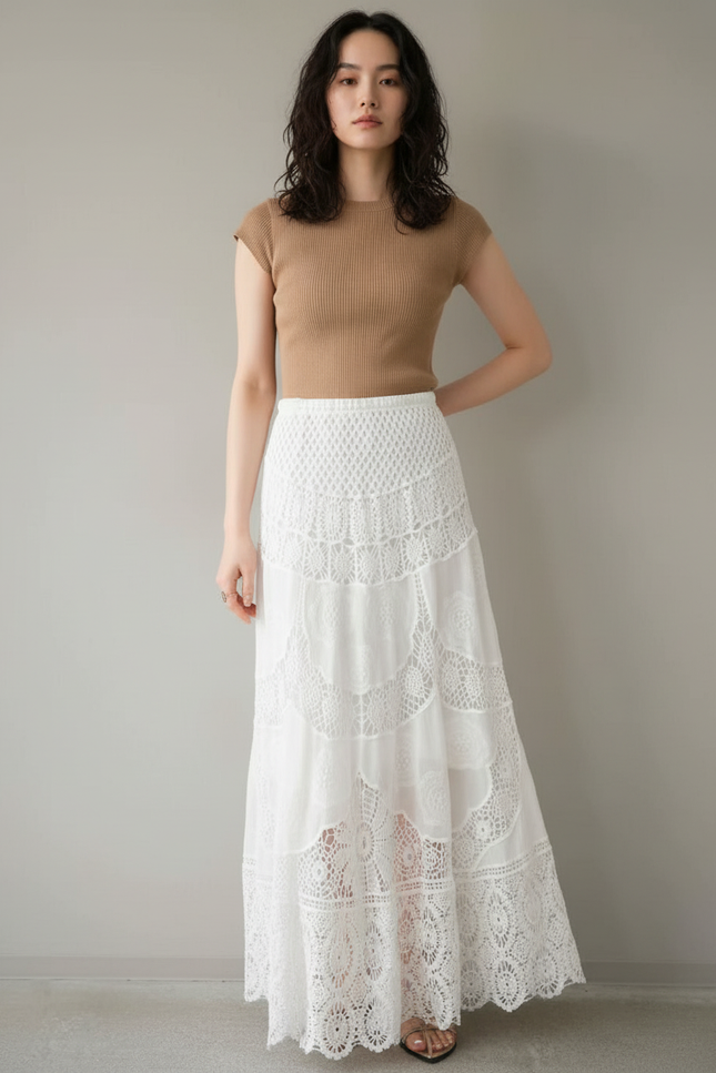 Jupe Longue Crochet Femme