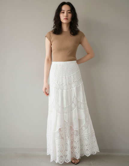 Jupe Longue Crochet Femme