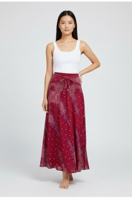 Jupe Longue Boheme Rouge