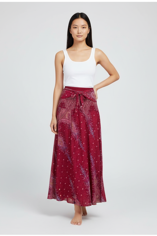 Jupe Longue Boheme Rouge