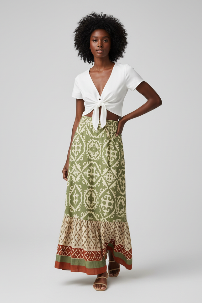 Jupe Longue Boheme Verte