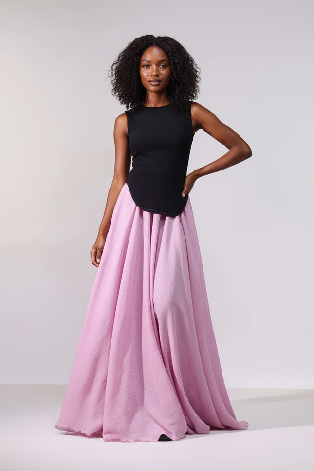 Jupe Longue Taille Elastique Grande Taille