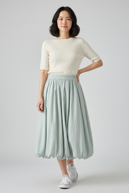 Jupe Longue Vert Menthe Lanterne Élégante
