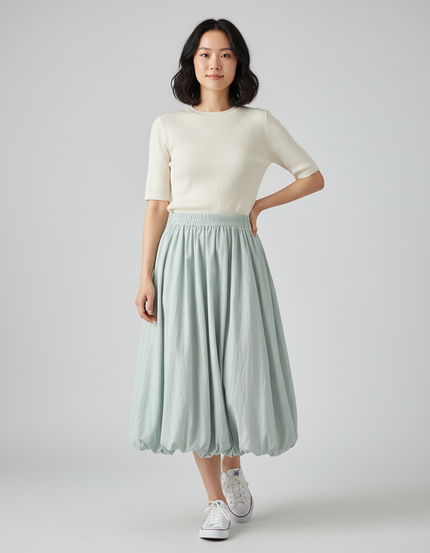 Jupe Longue Vert Menthe Lanterne Élégante
