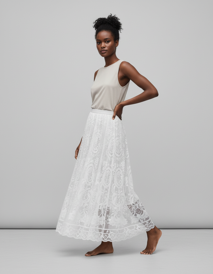 Jupe Longue Femme Dentelle