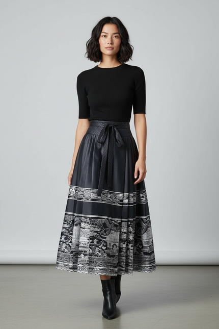 Jupe Longue Plis Plats