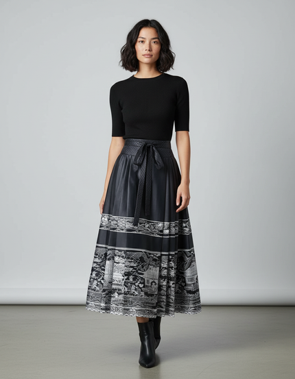 Jupe Longue Plis Plats