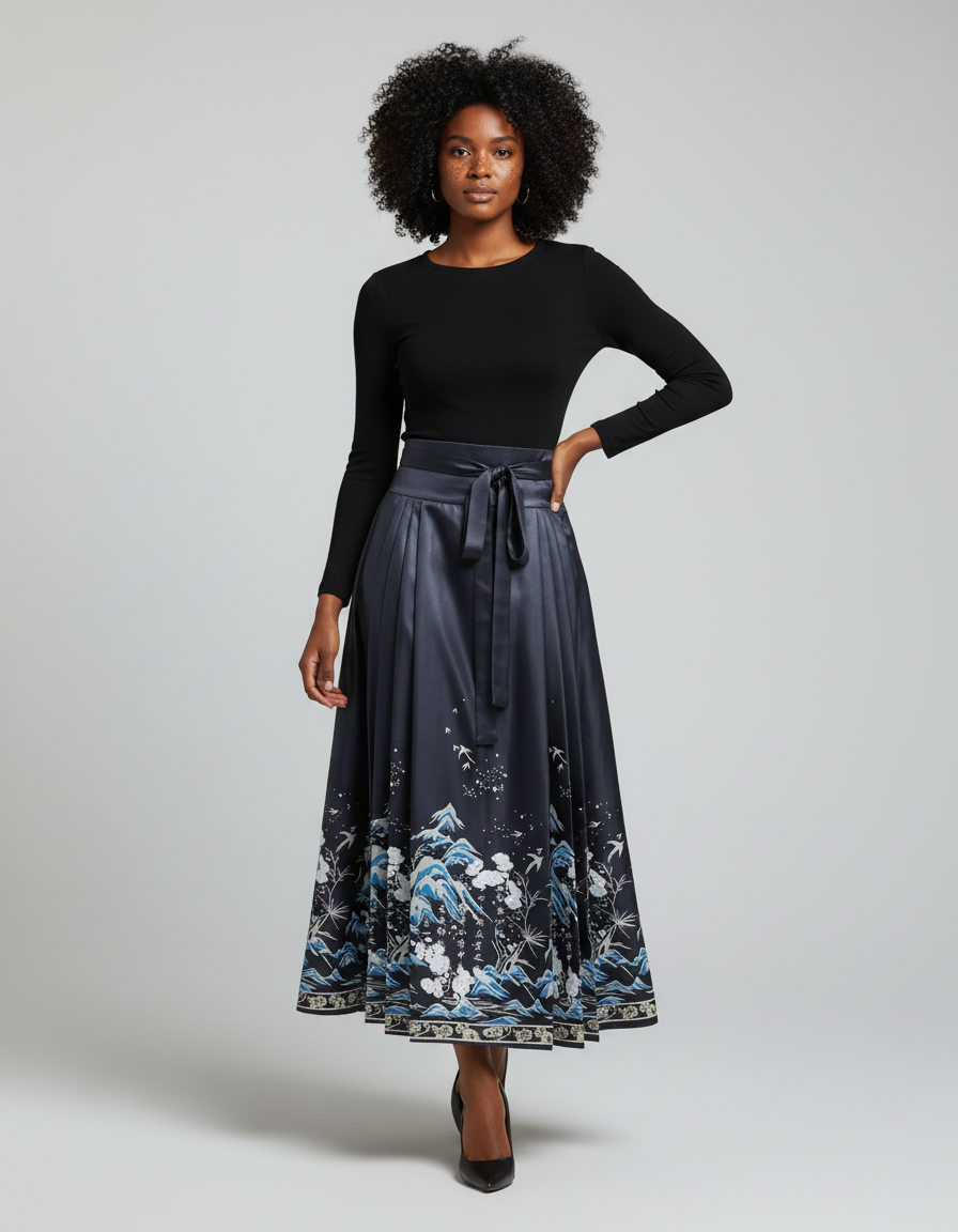 Jupe Longue Bleu Nuit