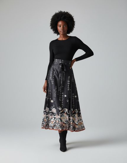 Jupe Longue Style Chinois Élégante