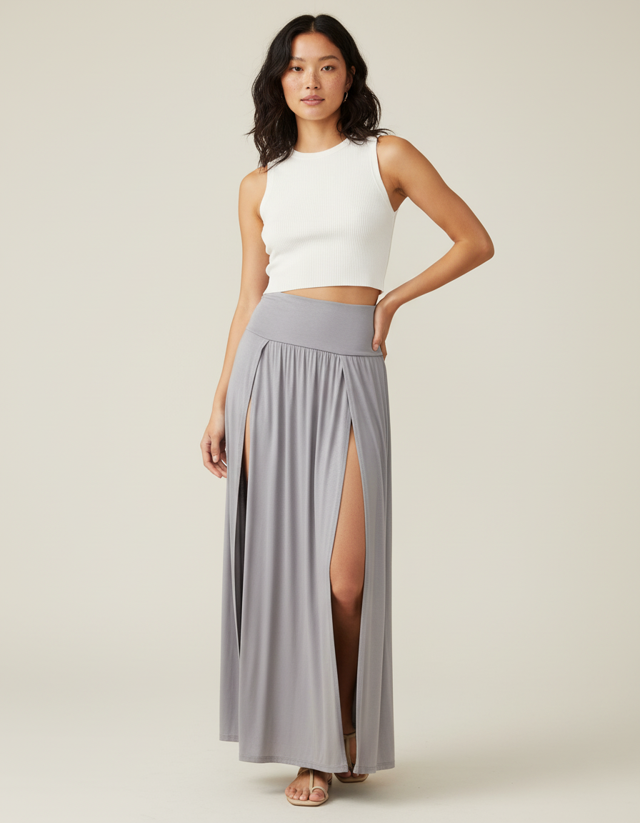 Jupe Longue Fendue Moulante