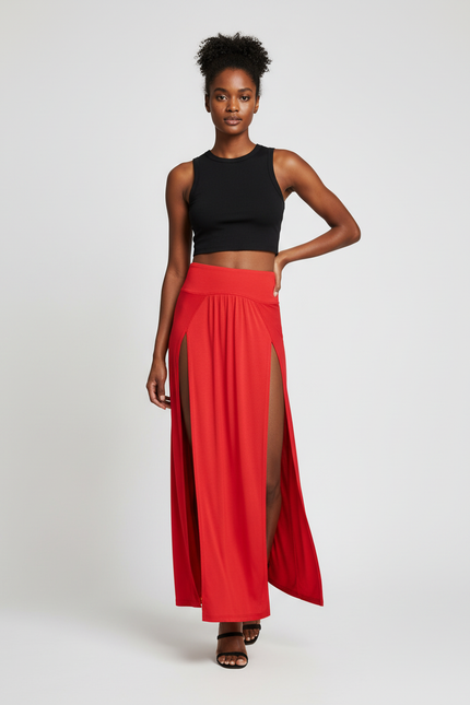 Jupe Longue Fendue Coton