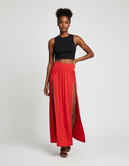 Jupe Longue Fendue Coton