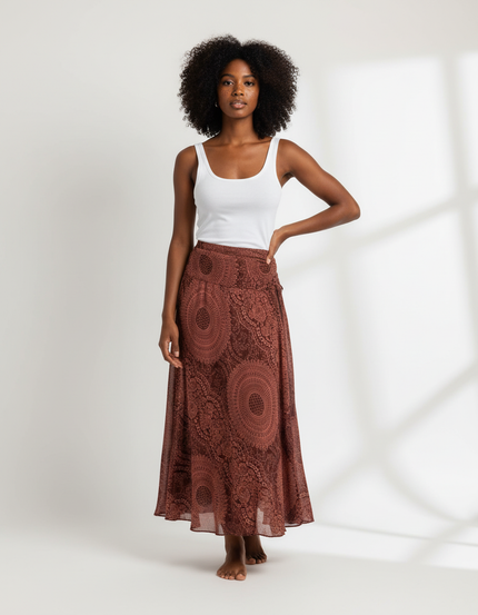 Jupe Longue Boheme Marron