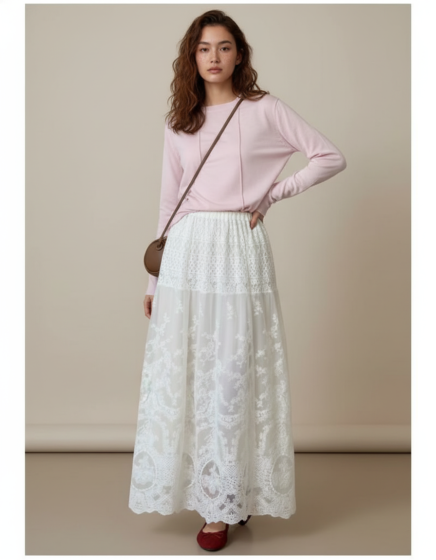 Jupe Longue Gitane Blanche