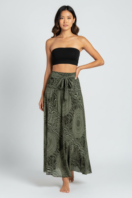 Jupe Longue Fluide Verte