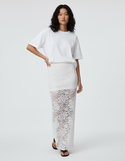 Jupe Longue Blanche Fleurie