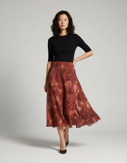 Jupe Longue Terracotta Fluide Chic