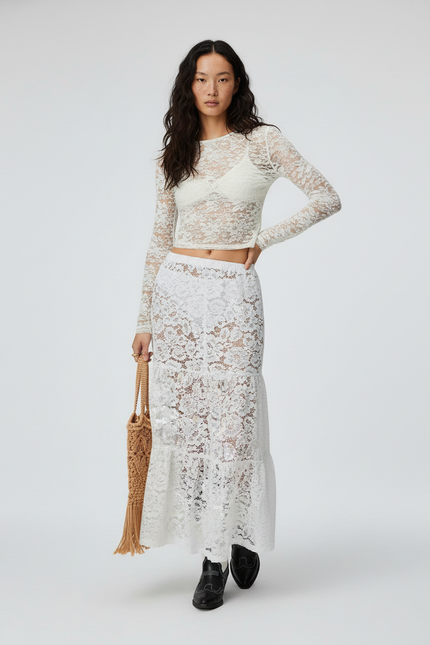 Jupe Longue Blanche Dentelle Bohème