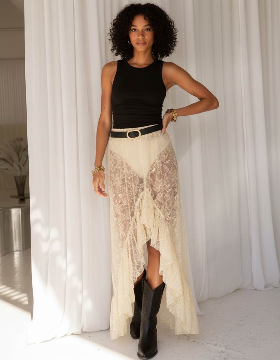 Jupe Longue Bohème Beige