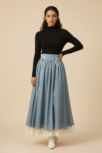 Jupe Longue Boheme Bleue