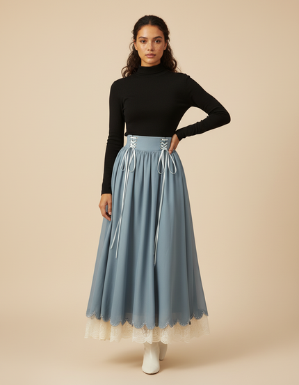 Jupe Longue Boheme Bleue