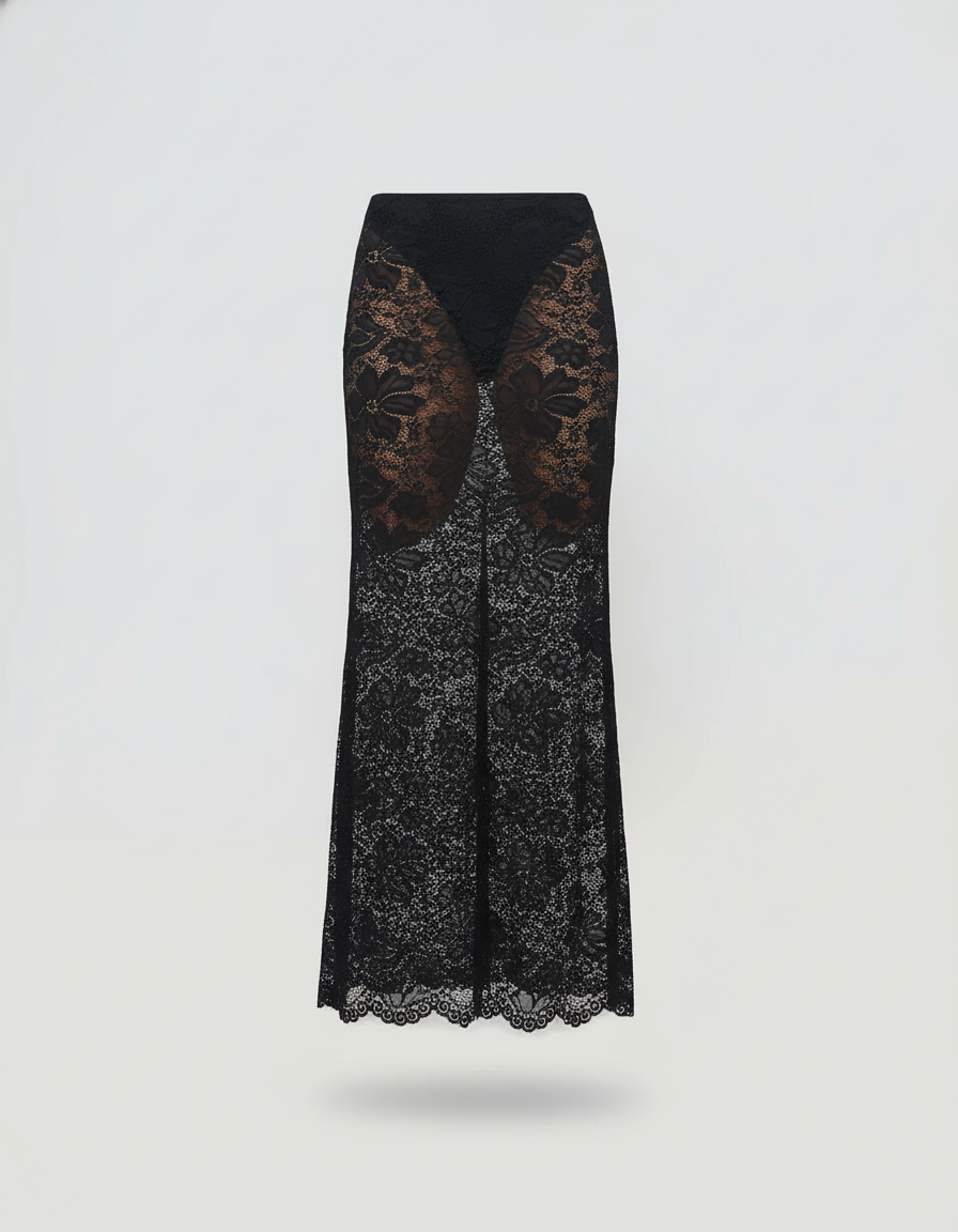 Jupe Crayon Noir Longue