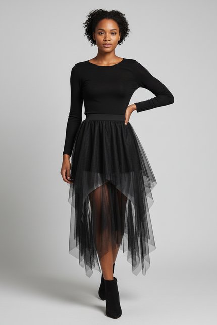 Jupe Asymétrique Courte Devant Longue Derrière