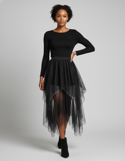 Jupe Asymétrique Courte Devant Longue Derrière