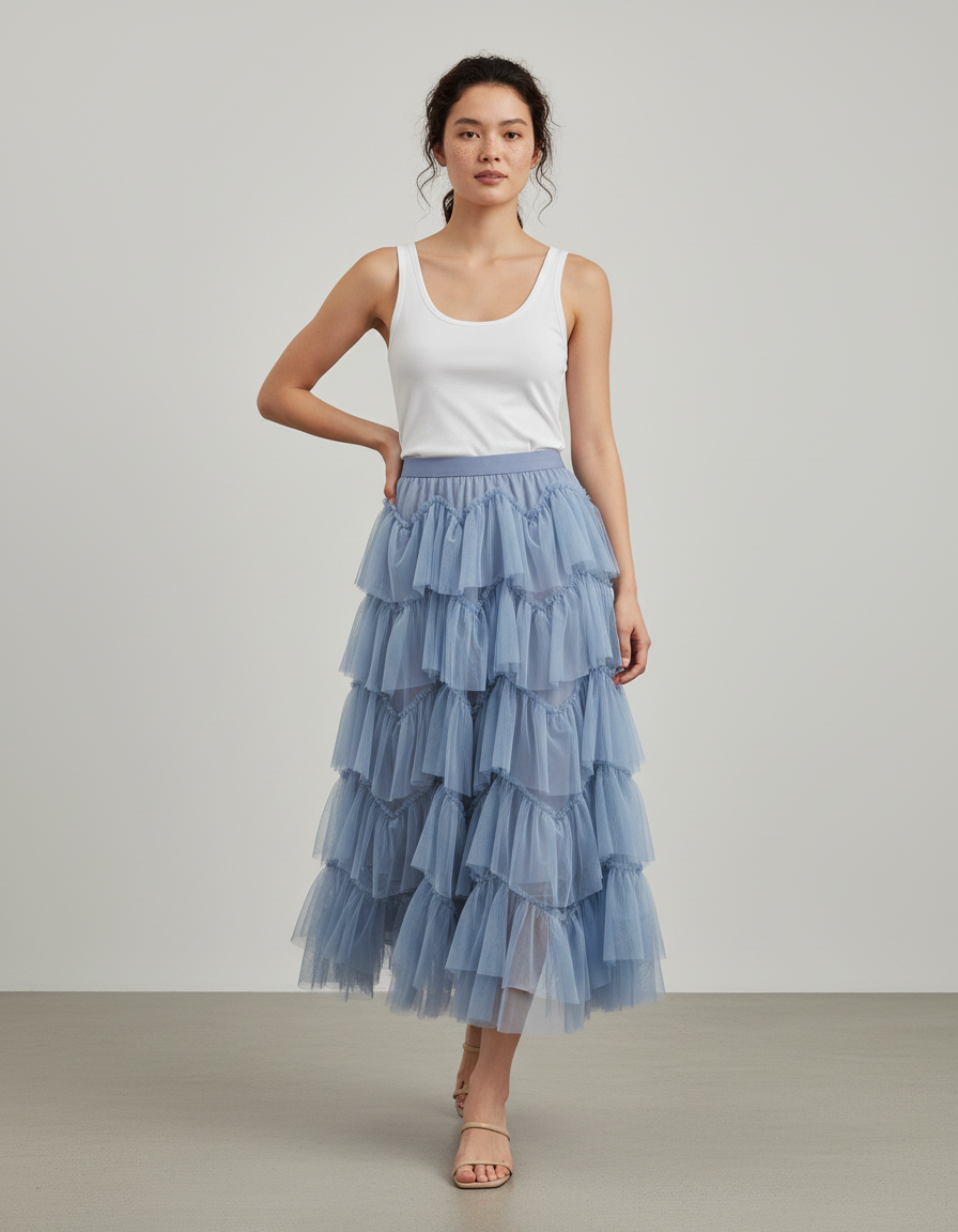 Jupe Longue Mousseline Mariage