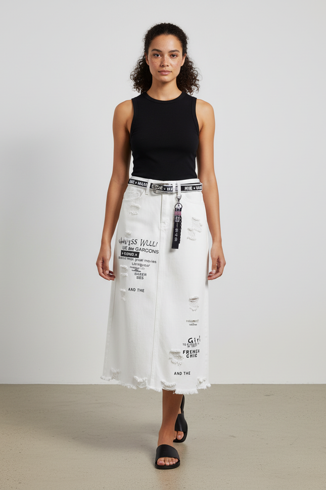 Jupe Longue Jean Blanche