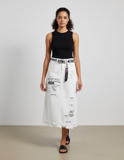 Jupe Longue Jean Blanche